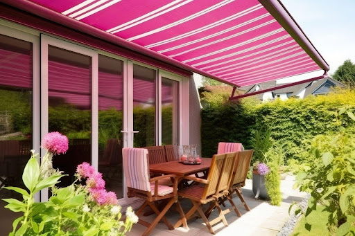A retractable outdoor awning.